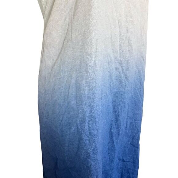 Bar III Ombre Blue White High Low Sleeveless Key Hole V-Neck Dress sz Medium - Picture 6 of 16